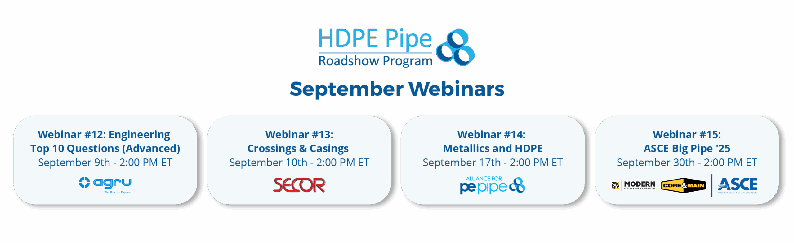 Upcoming September webinars - Learn More and Register